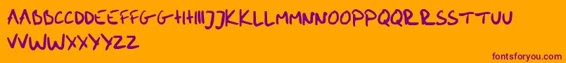 me handwritin Bold Font – Purple Fonts on Orange Background