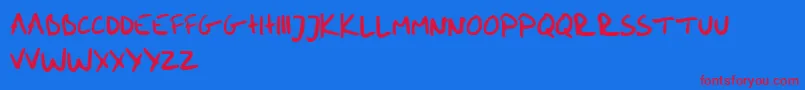 me handwritin Bold Font – Red Fonts on Blue Background