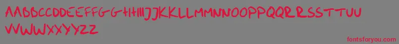 me handwritin Bold Font – Red Fonts on Gray Background