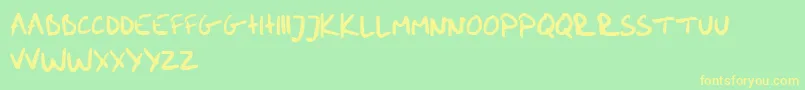 me handwritin Bold Font – Yellow Fonts on Green Background