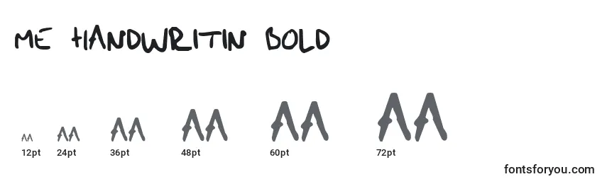 Размеры шрифта Me handwritin Bold