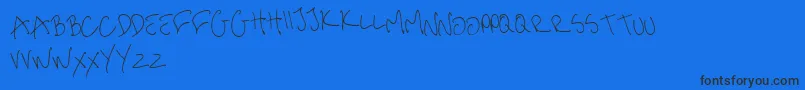me handwritin Thin Font – Black Fonts on Blue Background