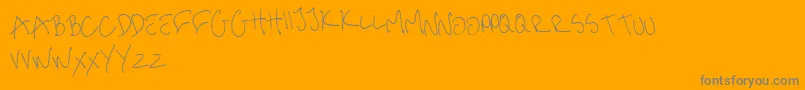 me handwritin Thin-Schriftart – Graue Schriften auf orangefarbenem Hintergrund