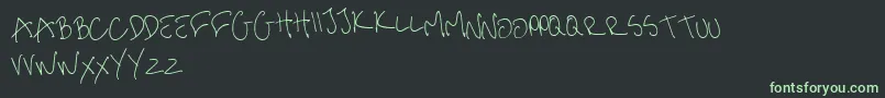 me handwritin Thin Font – Green Fonts on Black Background