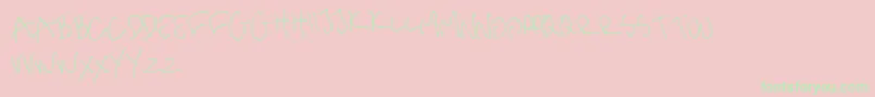Fonte me handwritin Thin – fontes verdes em um fundo rosa
