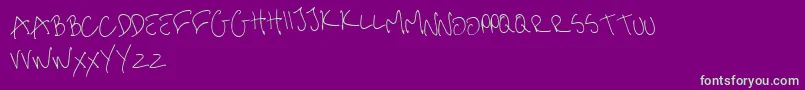 me handwritin Thin-fontti – vihreät fontit violetilla taustalla