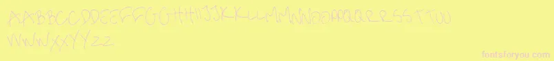 Fonte me handwritin Thin – fontes rosa em um fundo amarelo