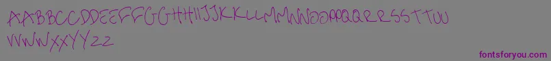 Fonte me handwritin Thin – fontes roxas em um fundo cinza