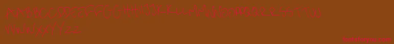 me handwritin Thin Font – Red Fonts on Brown Background