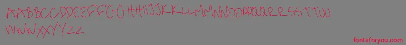 me handwritin Thin Font – Red Fonts on Gray Background