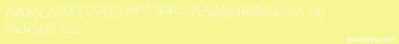 me handwritin Thin Font – White Fonts on Yellow Background