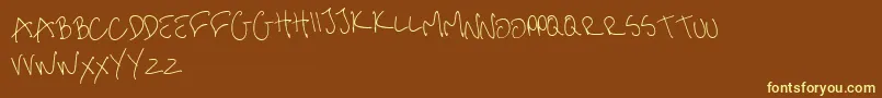 me handwritin Thin Font – Yellow Fonts on Brown Background