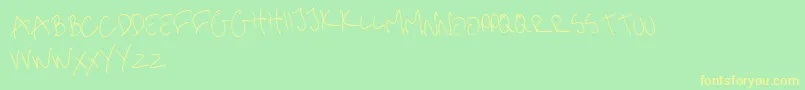 me handwritin Thin Font – Yellow Fonts on Green Background