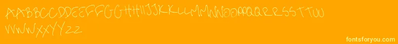 Шрифт me handwritin Thin – жёлтые шрифты на оранжевом фоне