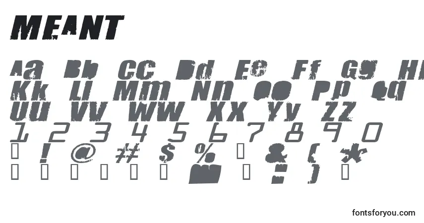 Шрифт MEANT    (133923) – алфавит, цифры, специальные символы