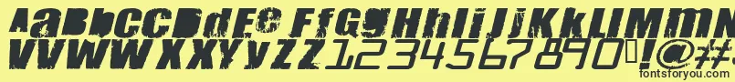 Шрифт MEANT    – чёрные шрифты на жёлтом фоне