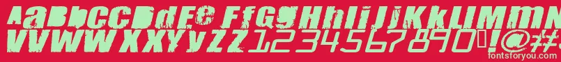 フォントMEANT    – 赤い背景に緑の文字
