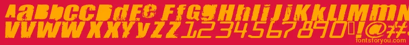 フォントMEANT    – 赤い背景にオレンジの文字