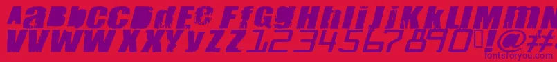 フォントMEANT    – 赤い背景に紫のフォント