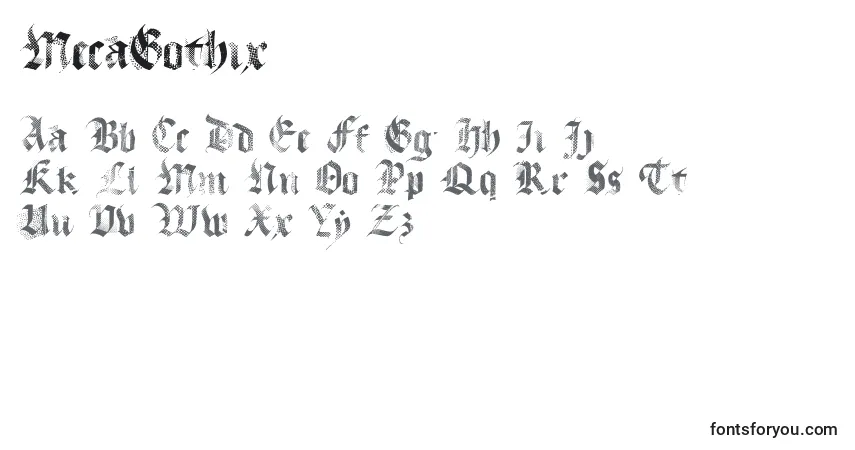 MecaGothix-fontti – aakkoset, numerot, erikoismerkit