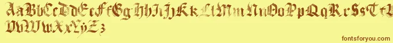 MecaGothix Font – Brown Fonts on Yellow Background
