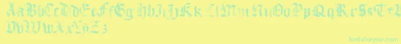 MecaGothix-Schriftart – Grüne Schriften auf gelbem Hintergrund