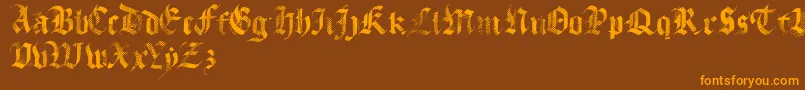 fuente MecaGothix – Fuentes Naranjas Sobre Fondo Marrón