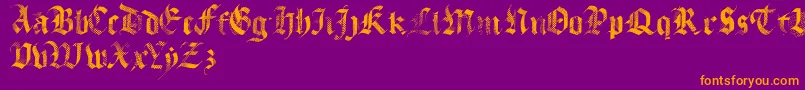 Fonte MecaGothix – fontes laranjas em um fundo violeta