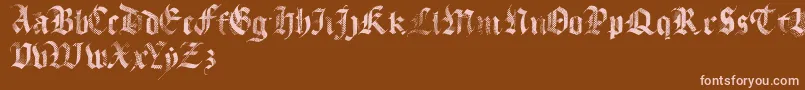Fonte MecaGothix – fontes rosa em um fundo marrom