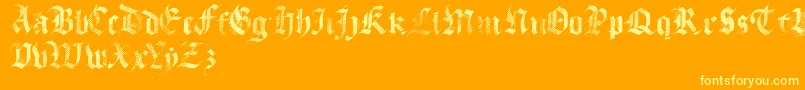 Fonte MecaGothix – fontes amarelas em um fundo laranja