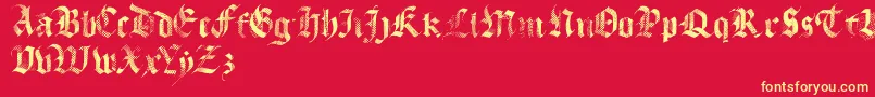 MecaGothix-Schriftart – Gelbe Schriften auf rotem Hintergrund