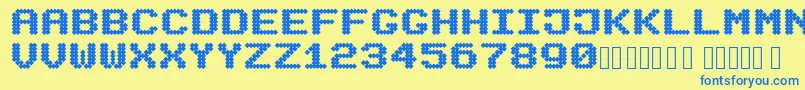 Mecanix Font – Blue Fonts on Yellow Background