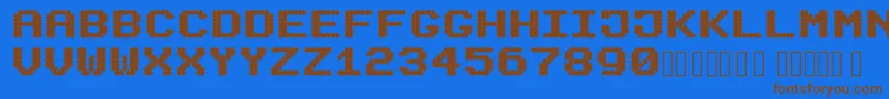 Mecanix Font – Brown Fonts on Blue Background