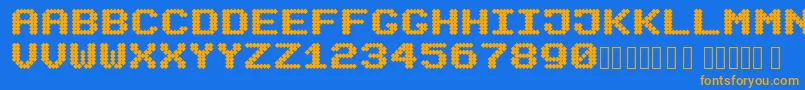 Mecanix Font – Orange Fonts on Blue Background
