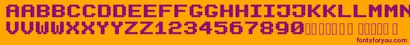 Mecanix Font – Purple Fonts on Orange Background