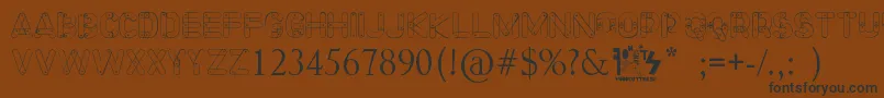 Meccano Font Font – Black Fonts on Brown Background
