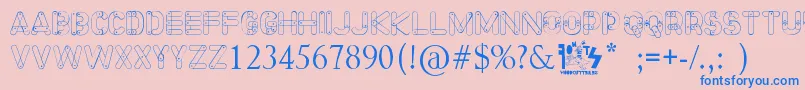 Шрифт Meccano Font – синие шрифты на розовом фоне