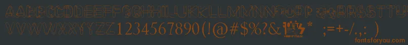 Шрифт Meccano Font – коричневые шрифты на чёрном фоне