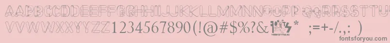 Meccano Font-Schriftart – Graue Schriften auf rosa Hintergrund