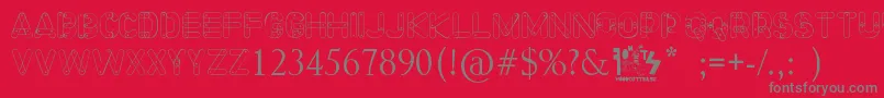 フォントMeccano Font – 赤い背景に灰色の文字