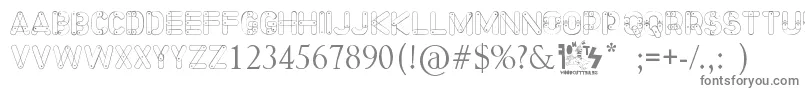 Meccano Font-fontti – harmaat kirjasimet valkoisella taustalla