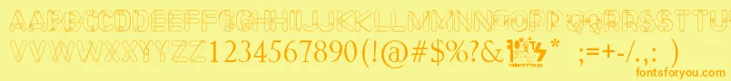 fuente Meccano Font – Fuentes Naranjas Sobre Fondo Amarillo