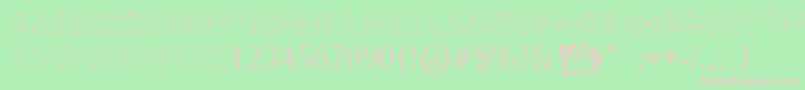 Fonte Meccano Font – fontes rosa em um fundo verde