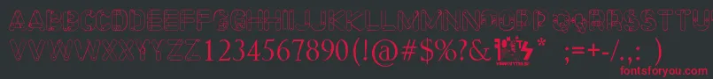 Czcionka Meccano Font – czerwone czcionki na czarnym tle