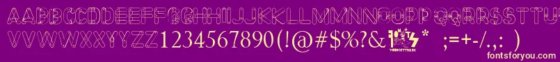 fuente Meccano Font – Fuentes Amarillas Sobre Fondo Morado