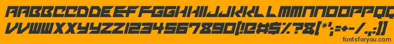 Mechacubes Italic Font – Black Fonts on Orange Background