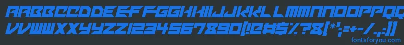 Mechacubes Italic Font – Blue Fonts on Black Background