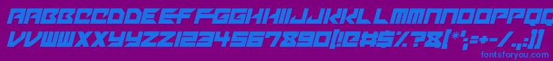 フォントMechacubes Italic – 紫色の背景に青い文字