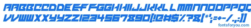 フォントMechacubes Italic – 白い背景に青い文字
