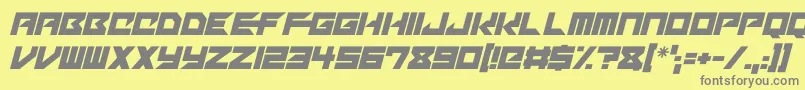 Mechacubes Italic-Schriftart – Graue Schriften auf gelbem Hintergrund
